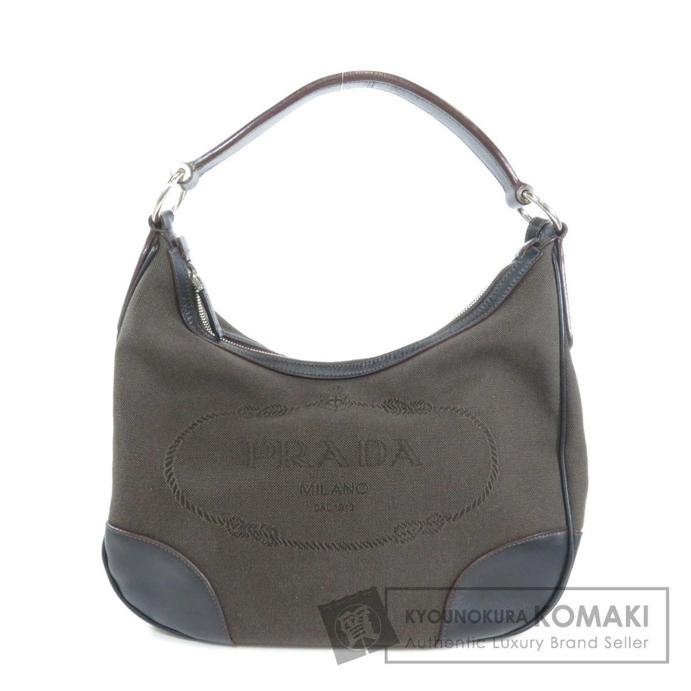 Prada Logo One Shoulder Hobo Bag Canvas